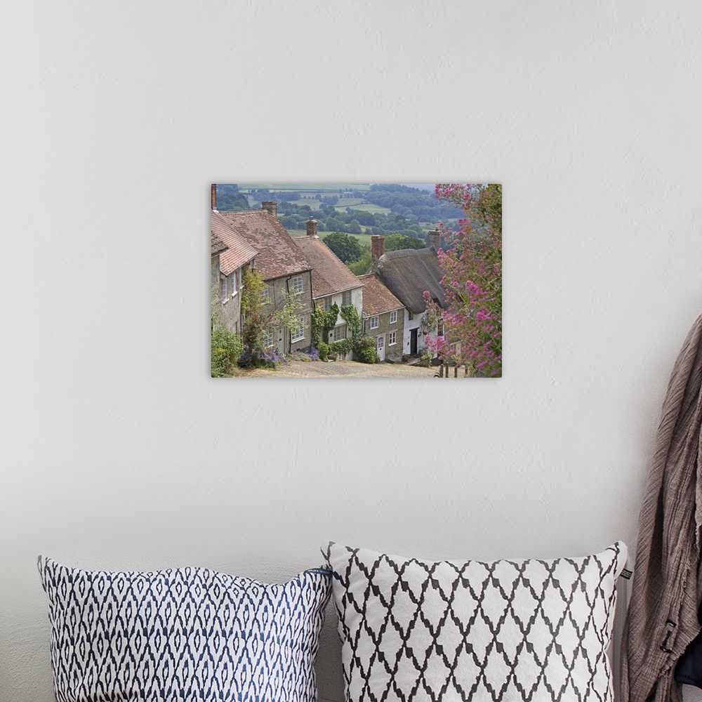 A bohemian room featuring Gold Hill in June, Shaftesbury, Dorset, England, United Kingdom, Europe
