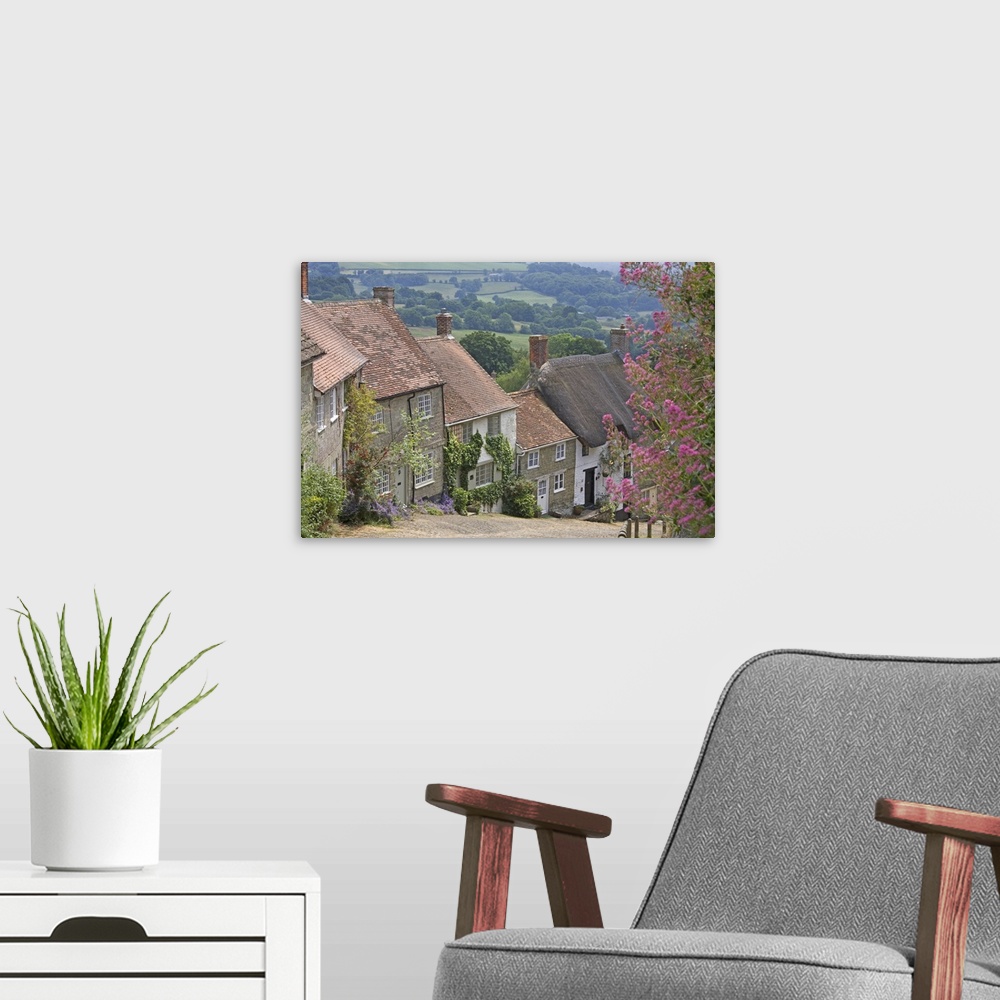 A modern room featuring Gold Hill in June, Shaftesbury, Dorset, England, United Kingdom, Europe