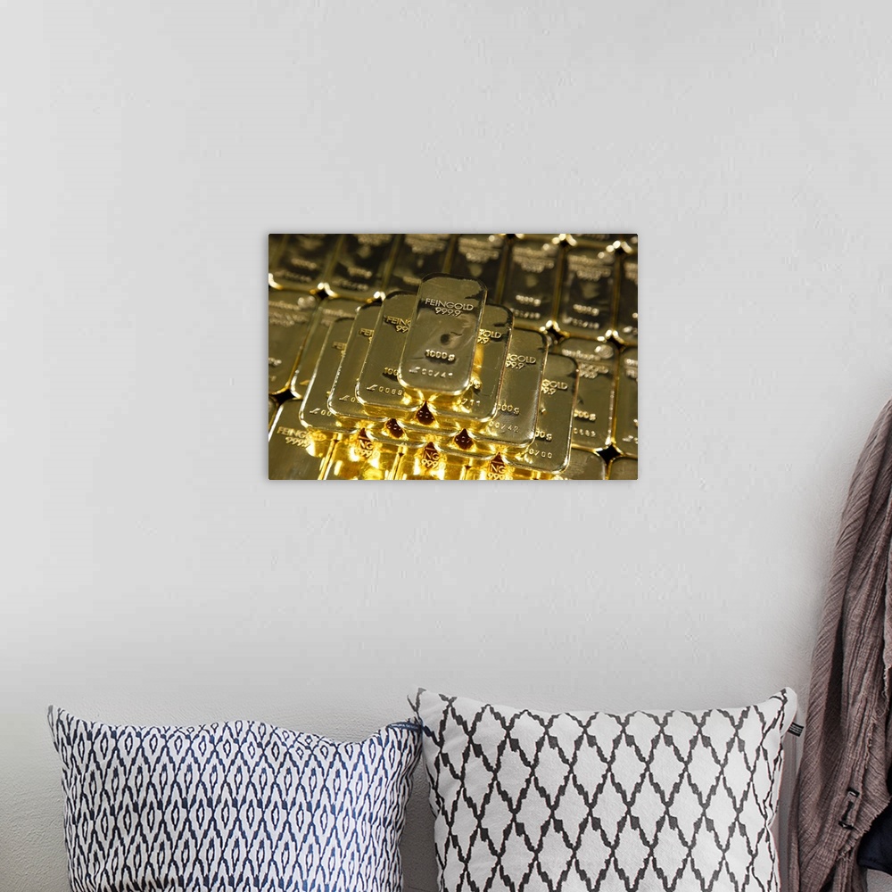 A bohemian room featuring Gold ingots, Frankfurt, Germany, Europe