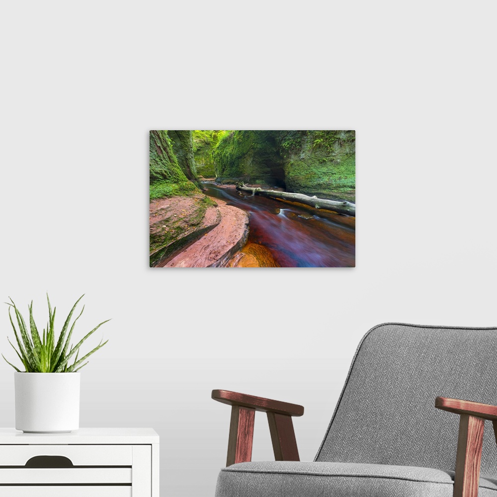 A modern room featuring Gorge at The Devil's Pulpit, Finnich Glen, Stirlingshire, Scotland, United Kingdom, Europe