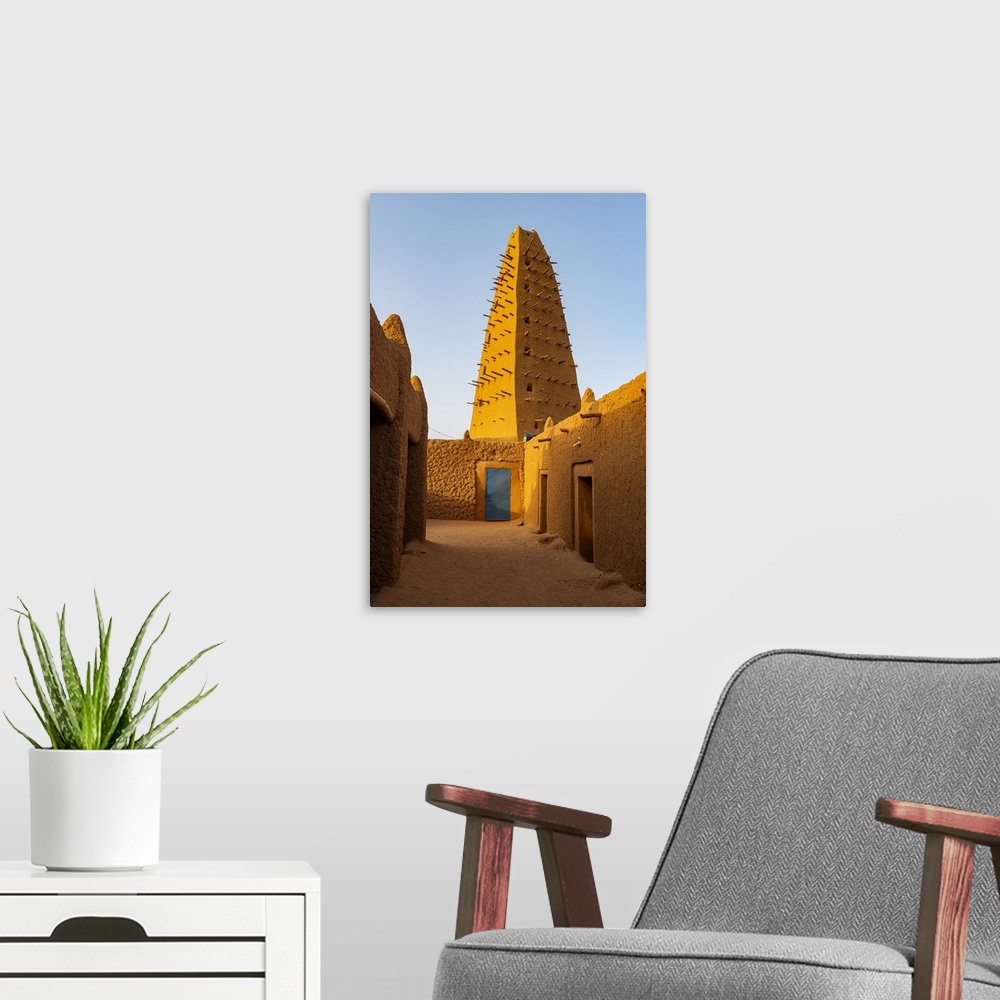 A modern room featuring Grand Mosque of Agadez, UNESCO World Heritage Site, Agadez, Niger, Africa