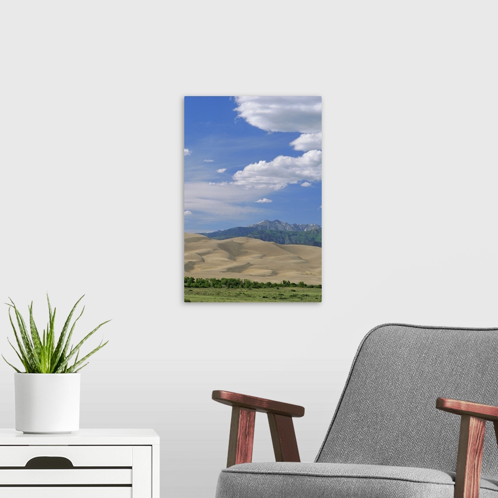 A modern room featuring Great Sand Dunes National Monument and Sangre de Cristo Mountains, Colorado