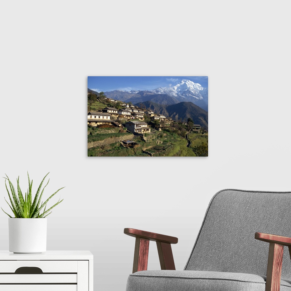 A modern room featuring Gurung village, Ghandrung, Himalayas, Nepal