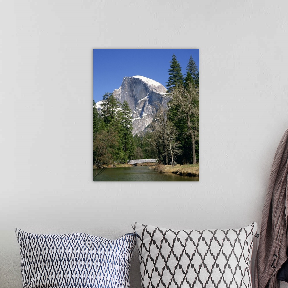 A bohemian room featuring Half Dome mountain in Yosemite National Park, California