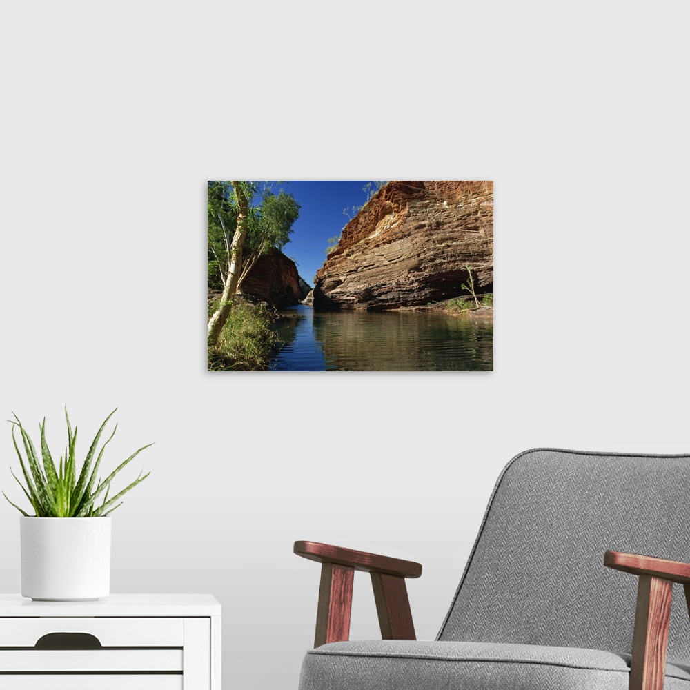 A modern room featuring Hamersley Gorge, Karijini National Park, Pilbara, Western Australia, Australia