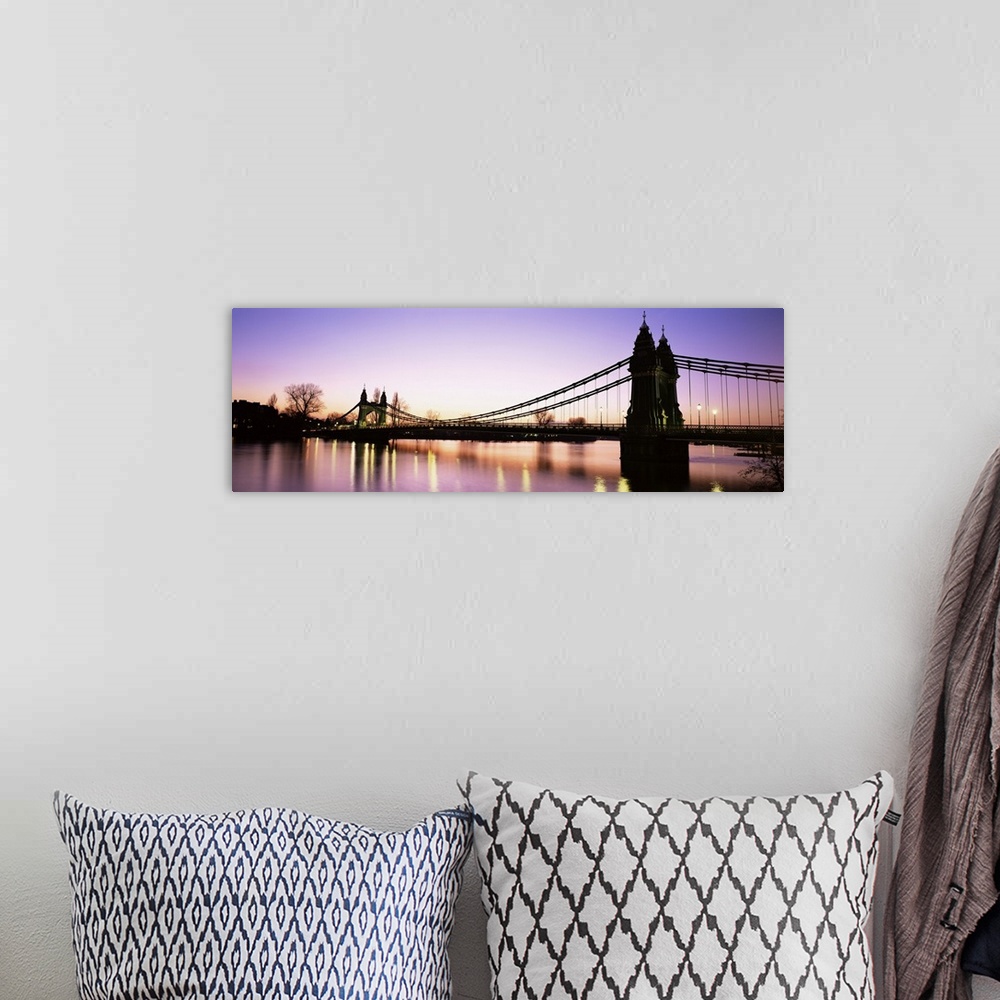 A bohemian room featuring Hammersmith Bridge, London, England, United Kingdom, Europe