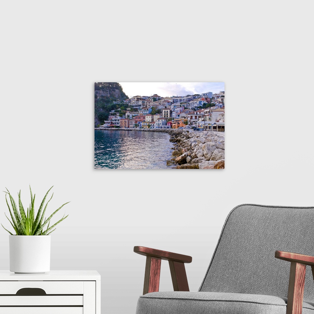 A modern room featuring Harbor of Parga, mainland Greece, Greece, Europe