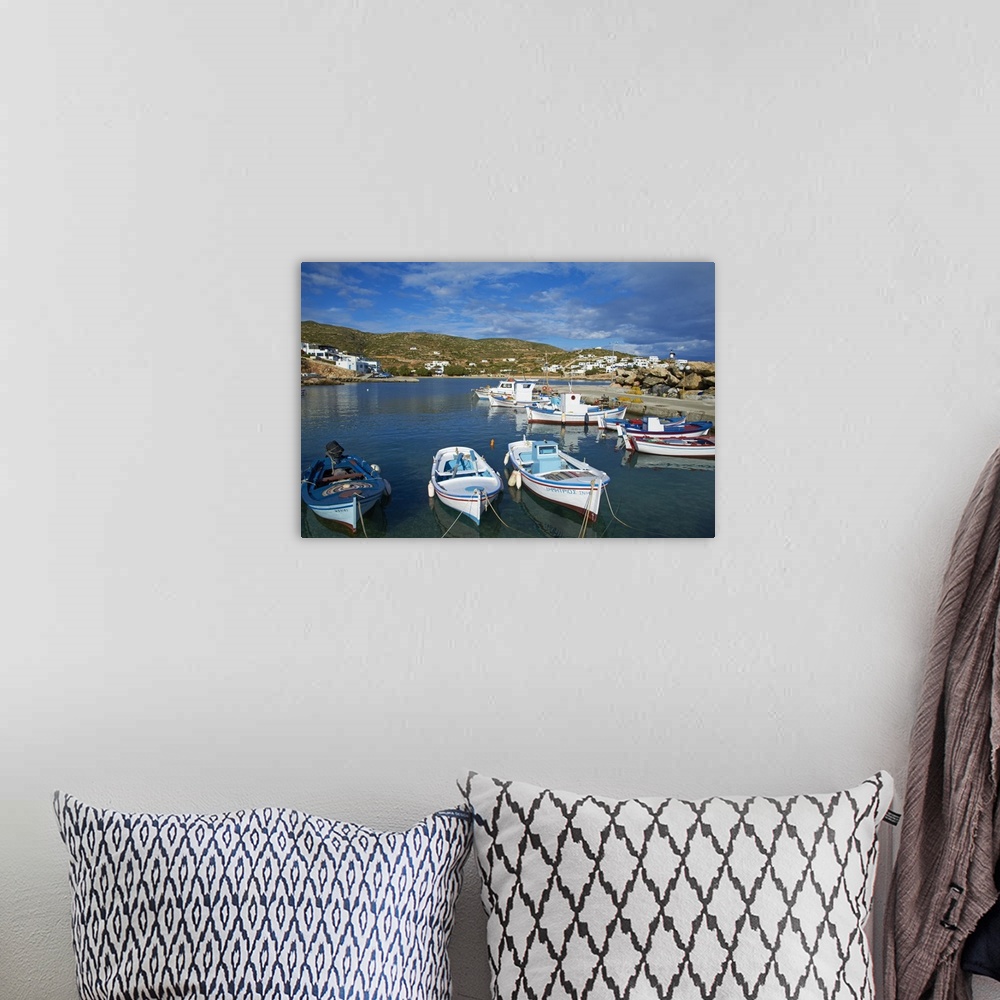 A bohemian room featuring Harbour and town, Stavros, Donoussa, Cyclades, Aegean, Greek Islands, Greece