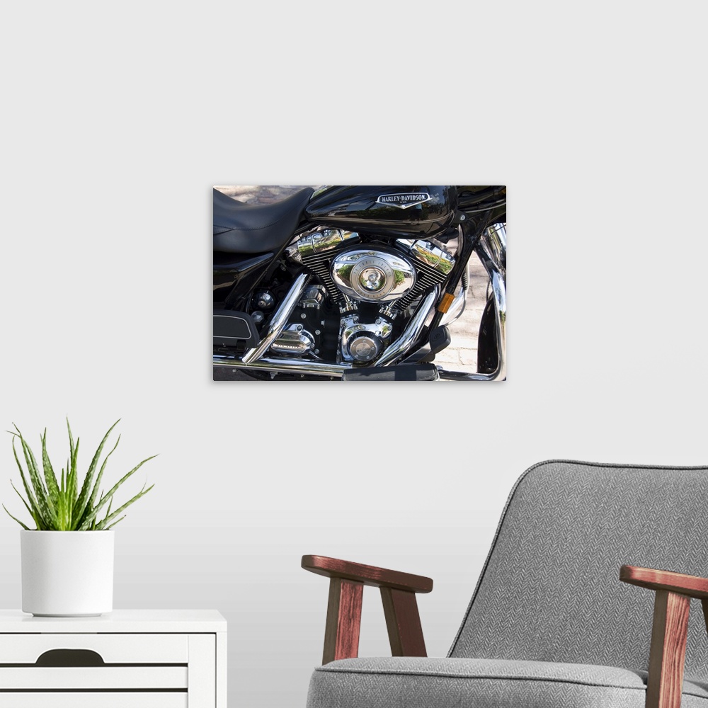 A modern room featuring Harley Davidson motorcycle, Key West, Florida
