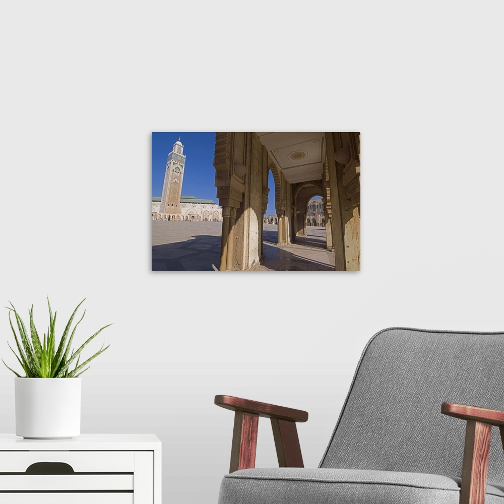 A modern room featuring Hassan II Mosque, Casablanca, Morocco, Africa