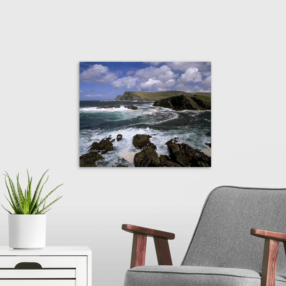 A modern room featuring Headland and rough sea, County Kerry, Munster, Republic of Ireland
