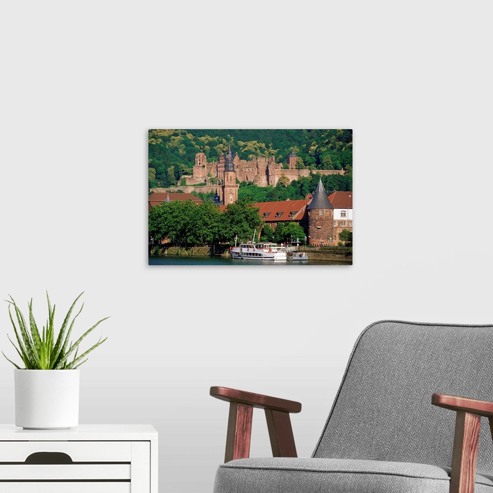 A modern room featuring Heidelberg Castle, Heidelberg, Baden-Wurttemberg, Germany