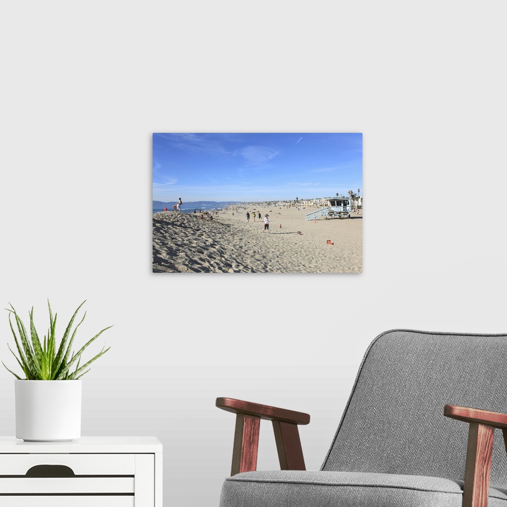 A modern room featuring Hermosa Beach, Los Angeles, California