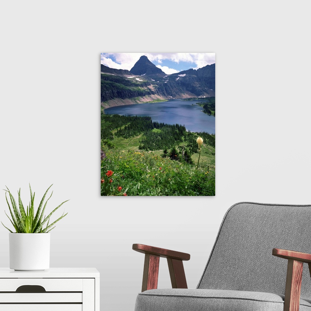 A modern room featuring Hidden Lake with Mount Reynolds, Glacier National Park, High Rocky Mountains, Montana