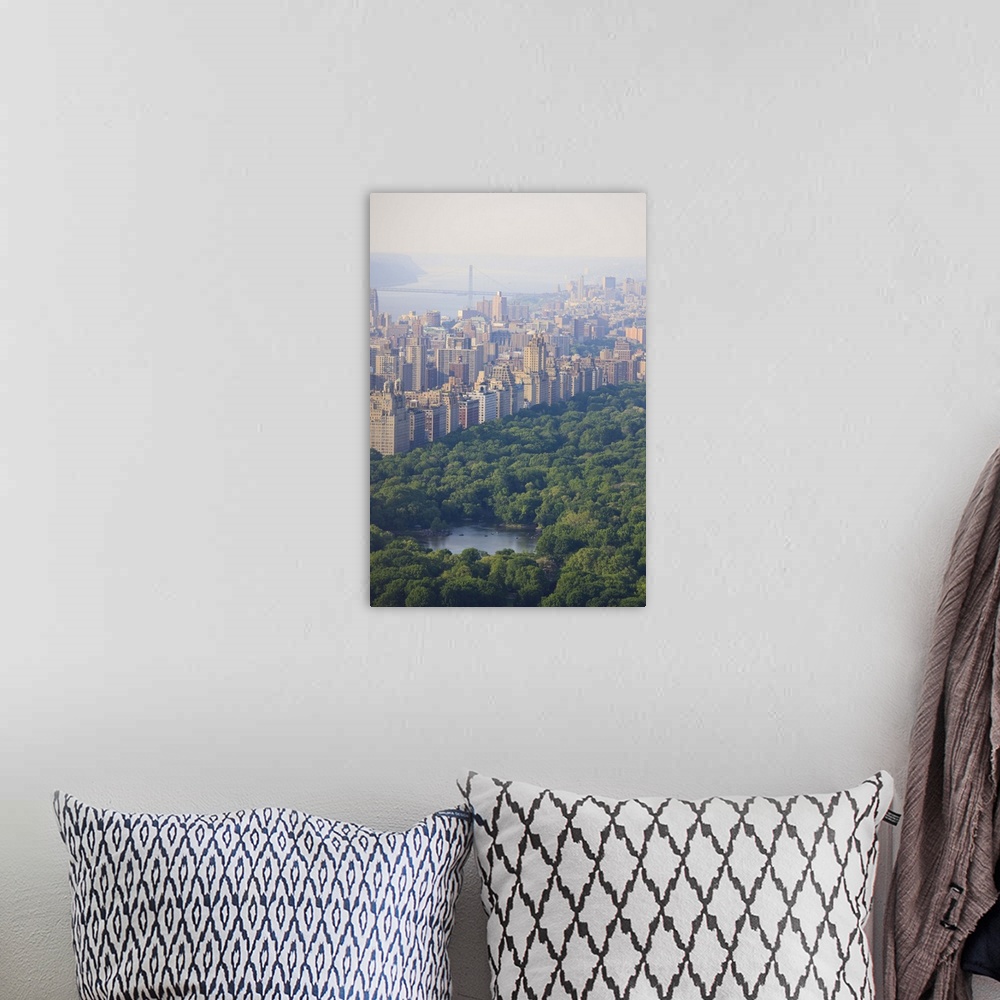 A bohemian room featuring High angle view of Upper West Side and Central Park, Manhattan, New York City, New York