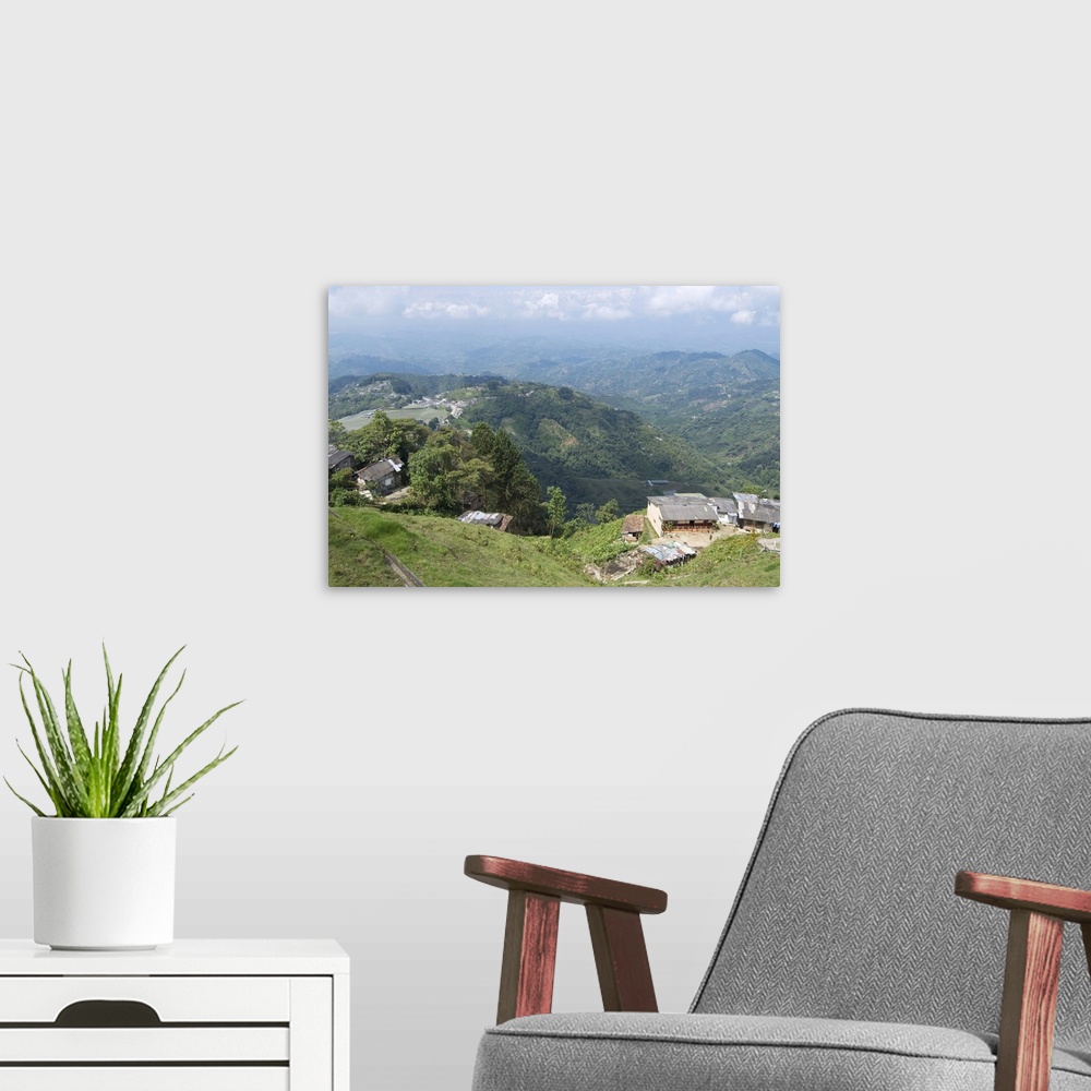 A modern room featuring Hills and coffee plantations near Manizales, Colombia, South America