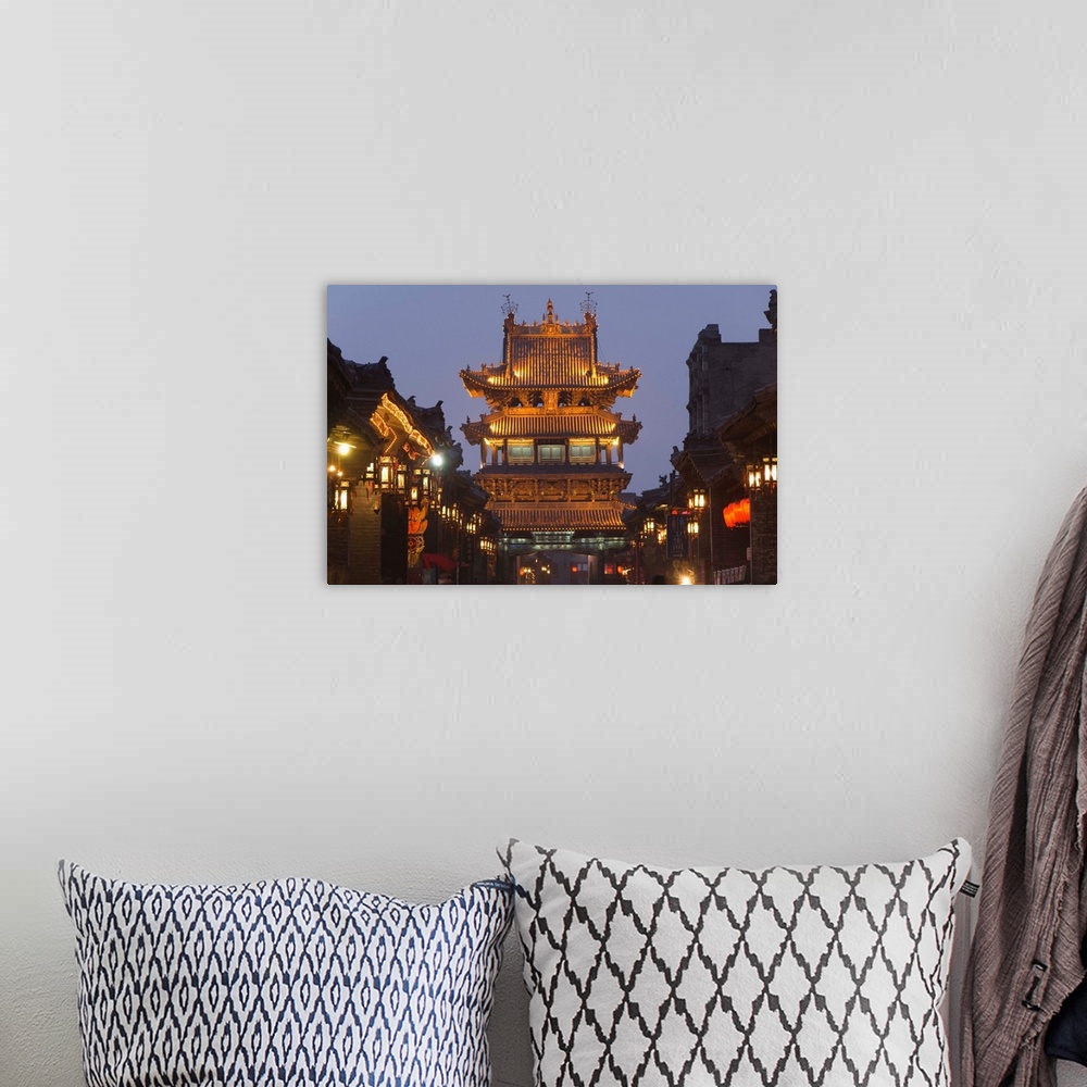 A bohemian room featuring Historic city watch tower, Pingyao, UNESCO World Heritage Site, Shanxi Province, China, Asia.