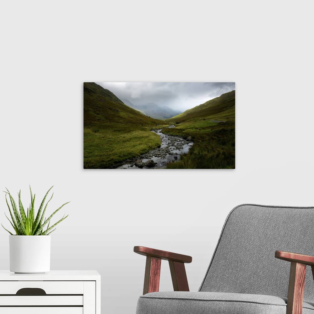 A modern room featuring Honister Pass, The Lake District, UNESCO World Heritage Site, Cumbria, England, United Kingdom, E...