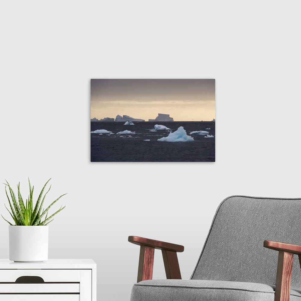 A modern room featuring Icebergs, Lemaire Channel, Antarctica