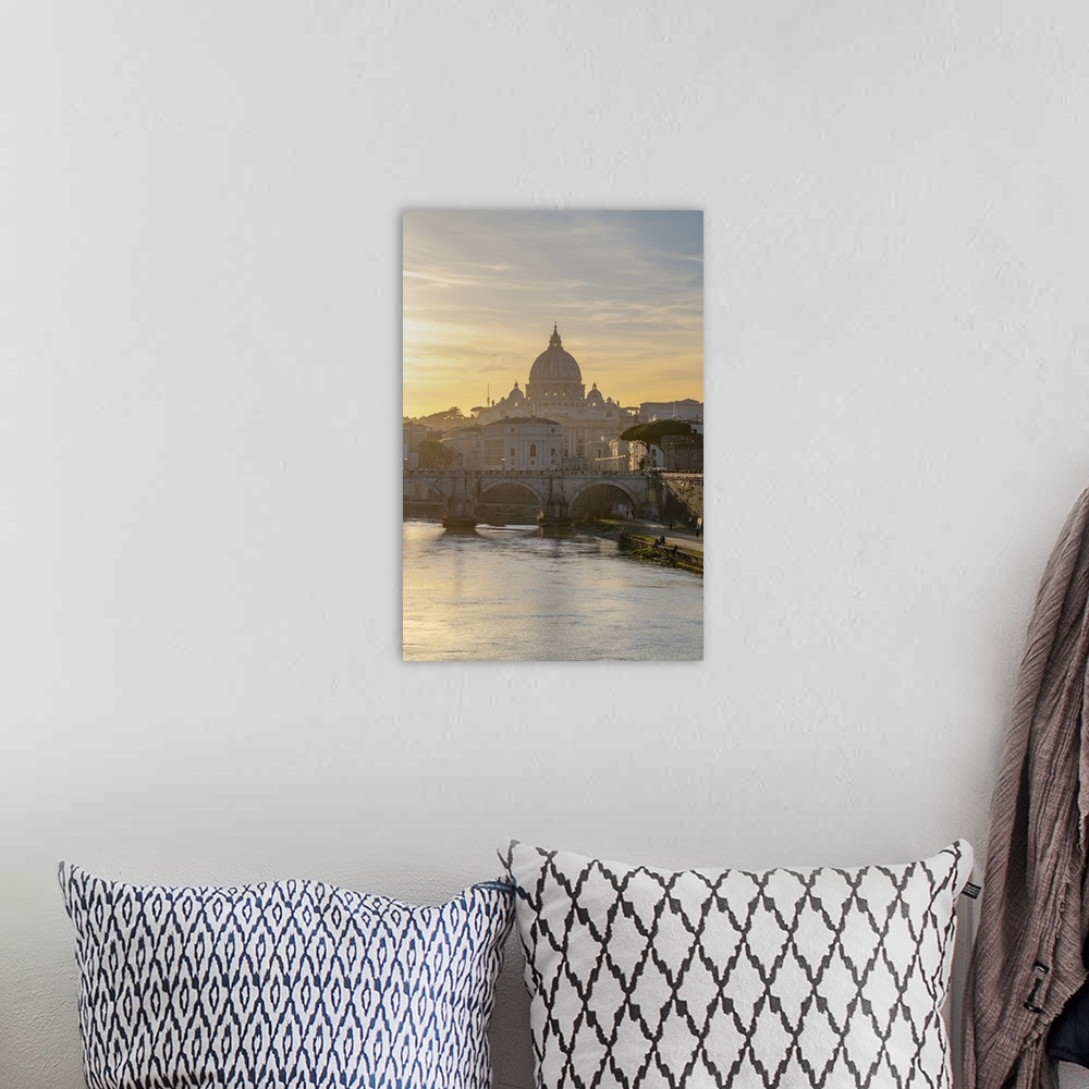 A bohemian room featuring River Tiber, St. Peter's Basilica, UNESCO World Heritage Site, Rome, Lazio, Italy, Europe