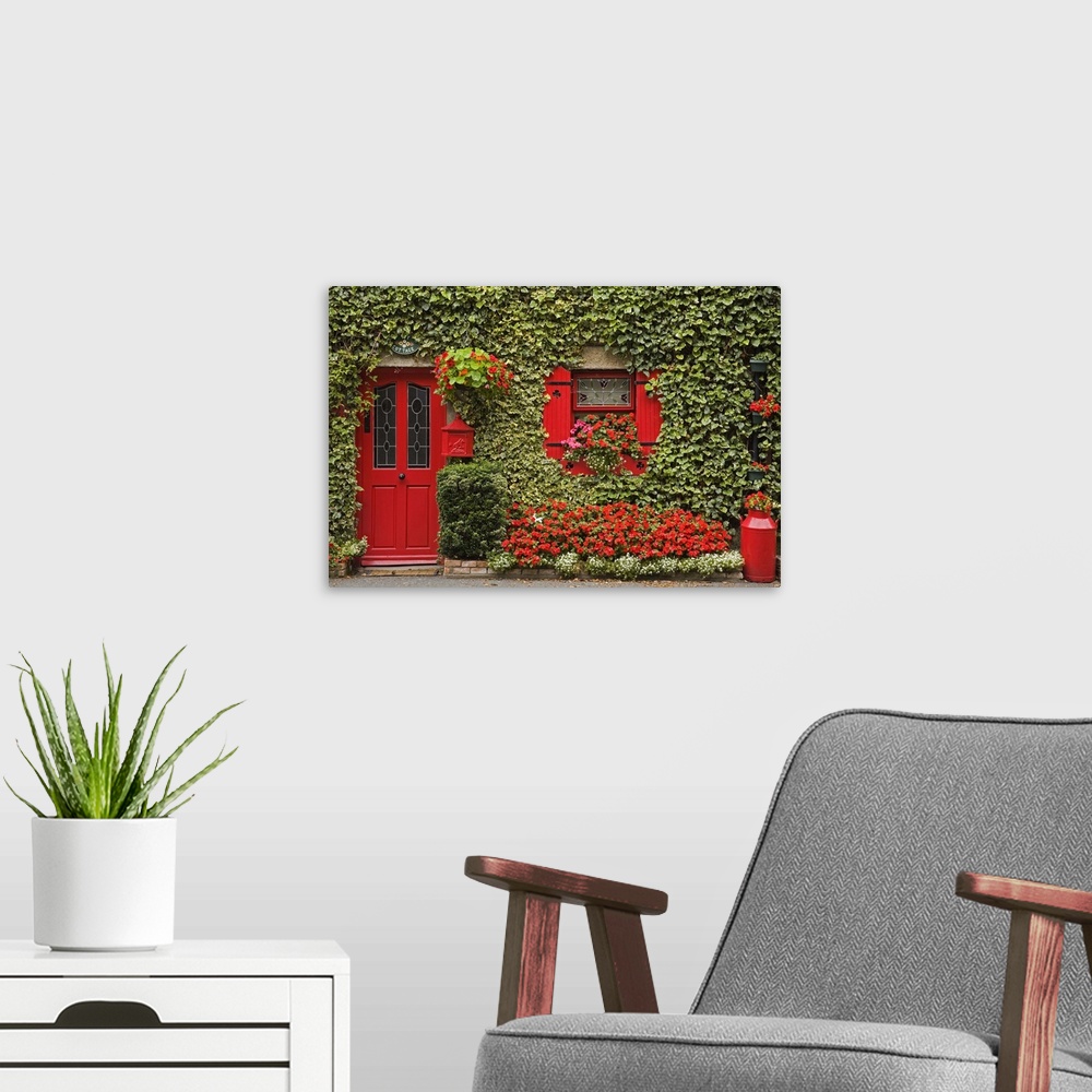 A modern room featuring Ivy covered cottage, Town of Borris, County Carlow, Leinster, Republic of Ireland