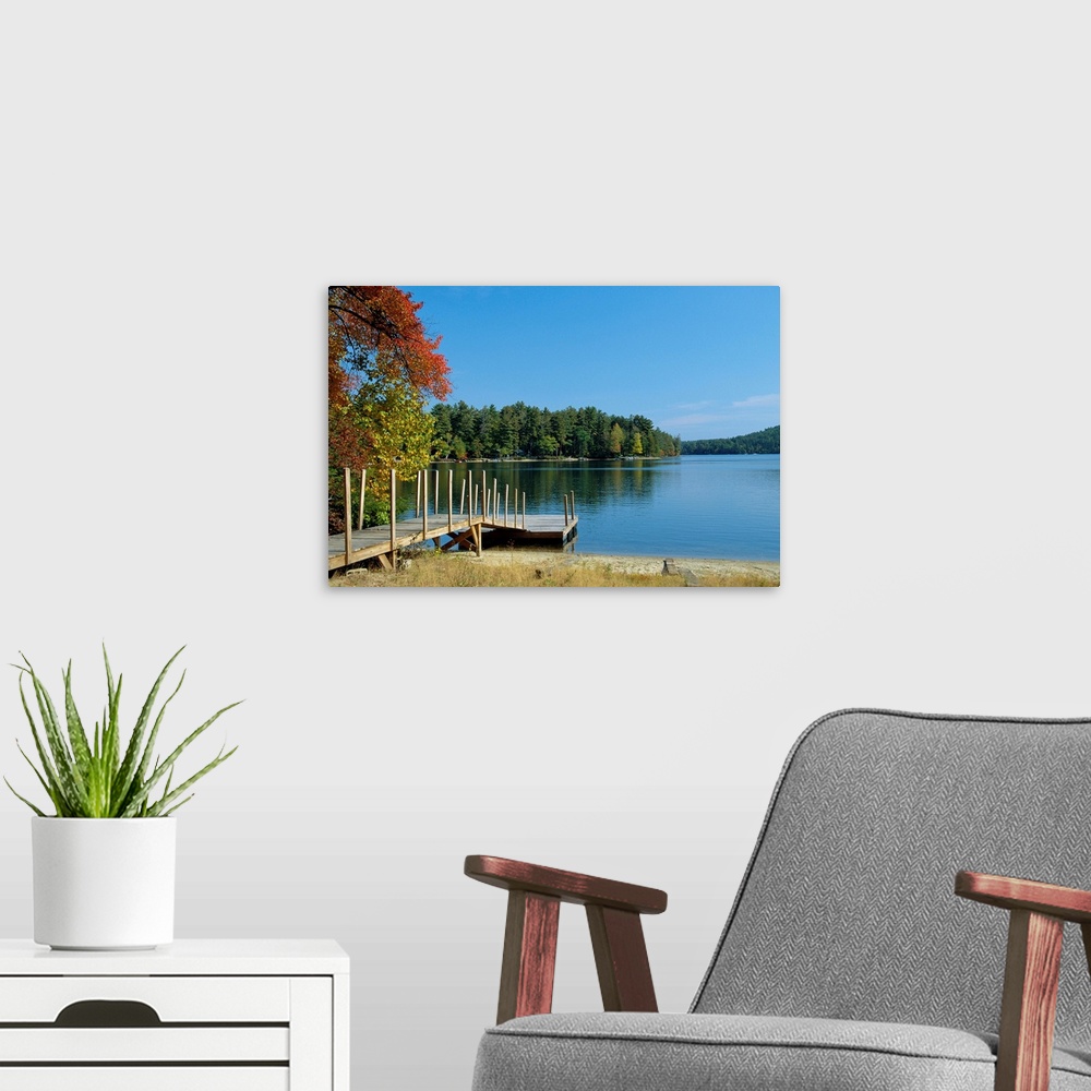 A modern room featuring Jetty on Squam Lake, New Hampshire, New England