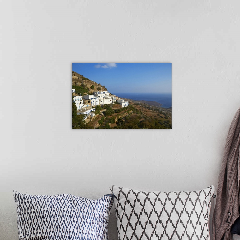 A bohemian room featuring Kardiani village, Tinos, Cyclades, Greek Islands, Greece, Europe