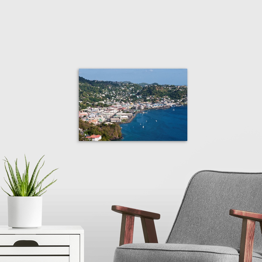 A modern room featuring Kingstown and harbour, St. Vincent, St. Vincent and The Grenadines, Windward Islands
