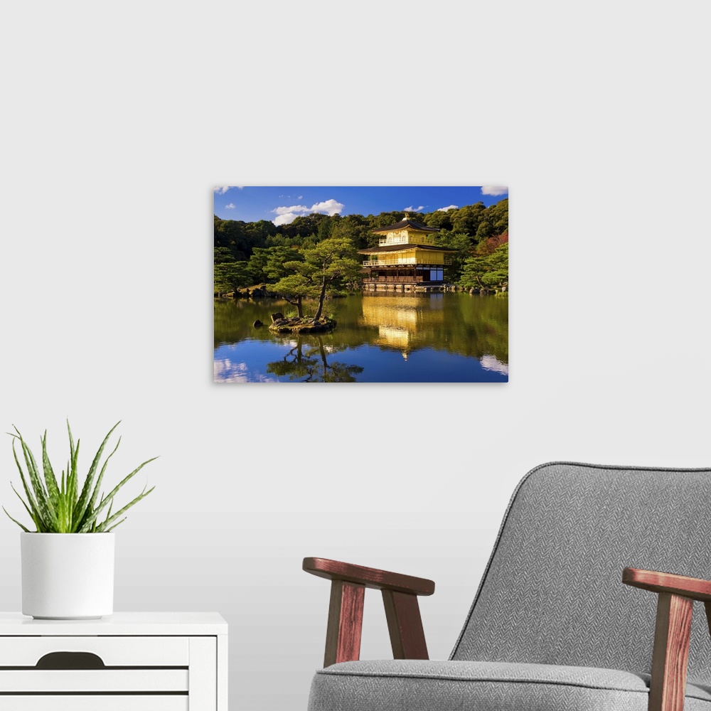 A modern room featuring Kinkaku-ji (Temple of the Golden Pavilion), Kyoto, Japan, Asia