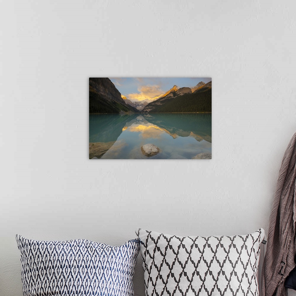 A bohemian room featuring Lake Louise at Sunrise, Banff National Park, UNESCO World Heritage Site, Alberta, Canadies Rockie...