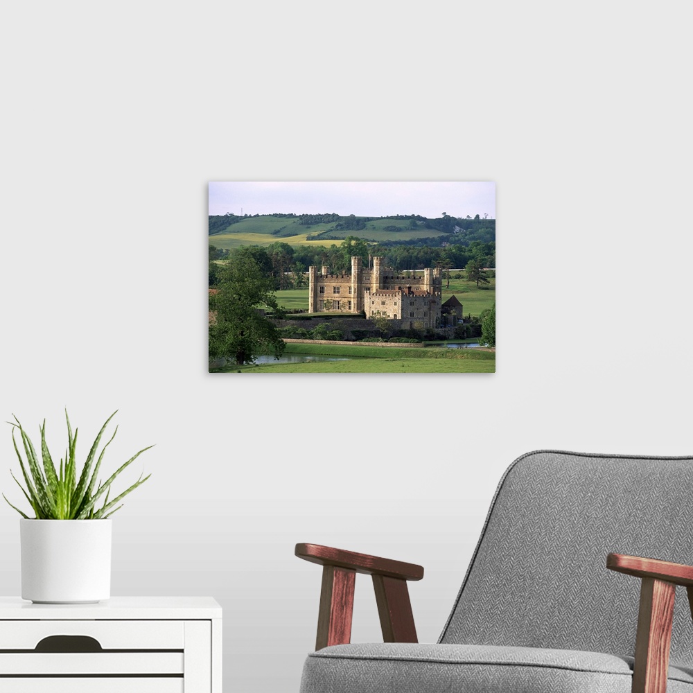 A modern room featuring Leeds Castle, Kent, England, United Kingdom, Europe