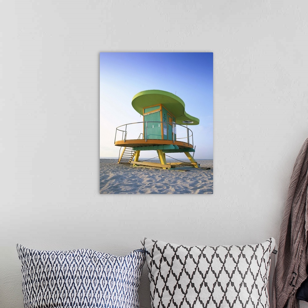 A bohemian room featuring Lifeguard hut in art deco style, Miami Beach, Miami, Florida