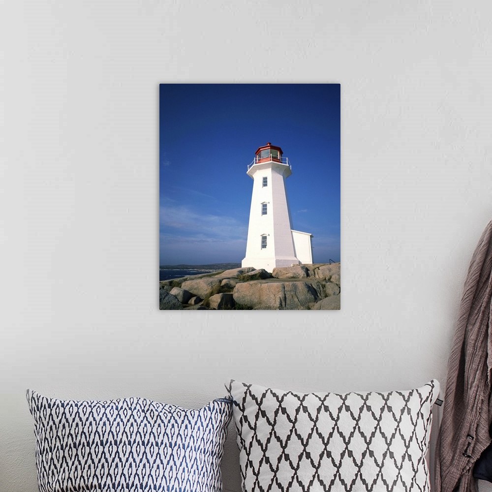 A bohemian room featuring Lighthouse at Peggys Cove near Halifax in Nova Scotia, Canada