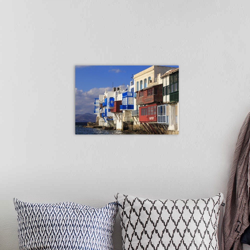 A bohemian room featuring Little Venice, Mykonos Town, Mykonos, Cyclades, Greek Islands, Greece