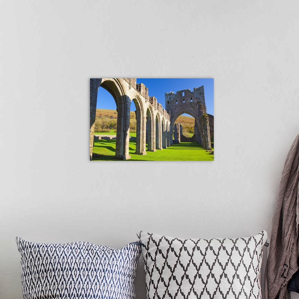A bohemian room featuring Llanthony Priory, Brecon Beacons, Wales, UK