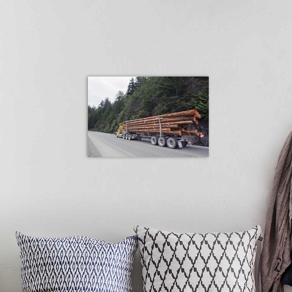A bohemian room featuring Logging truck in MacMillan Provincial Park, British Columbia, Canada
