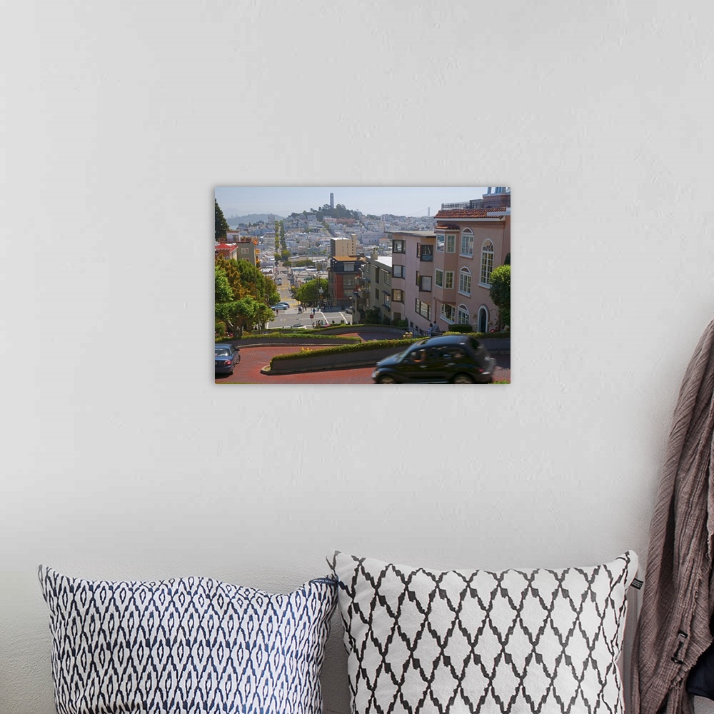 A bohemian room featuring Lombard Street, the Crookedest street in the world, San Francisco, California