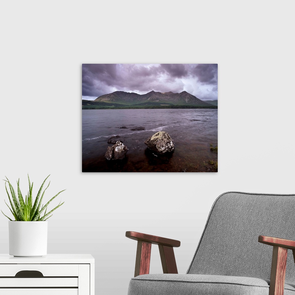 A modern room featuring Lough Inagh and Bencorr, County Galway, Connacht, Republic of Ireland
