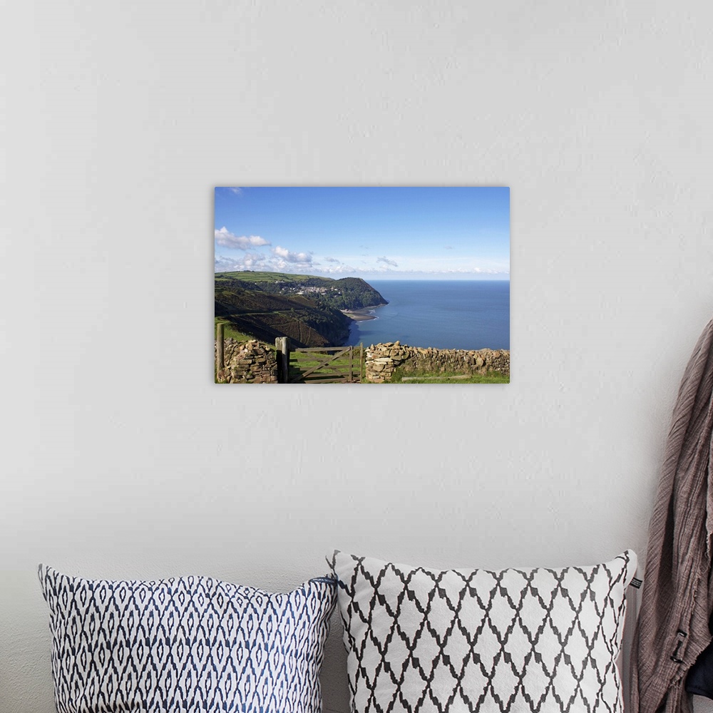 A bohemian room featuring Lynmouth from Countisbury, Exmoor, Somerset, England, United Kingdom, Europe