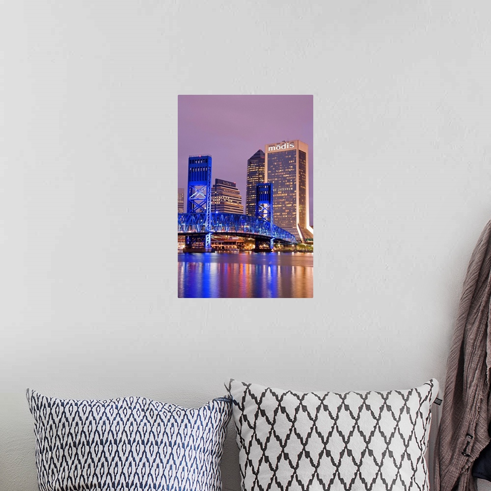 A bohemian room featuring Main Street Bridge and skyline, Jacksonville, Florida, USA