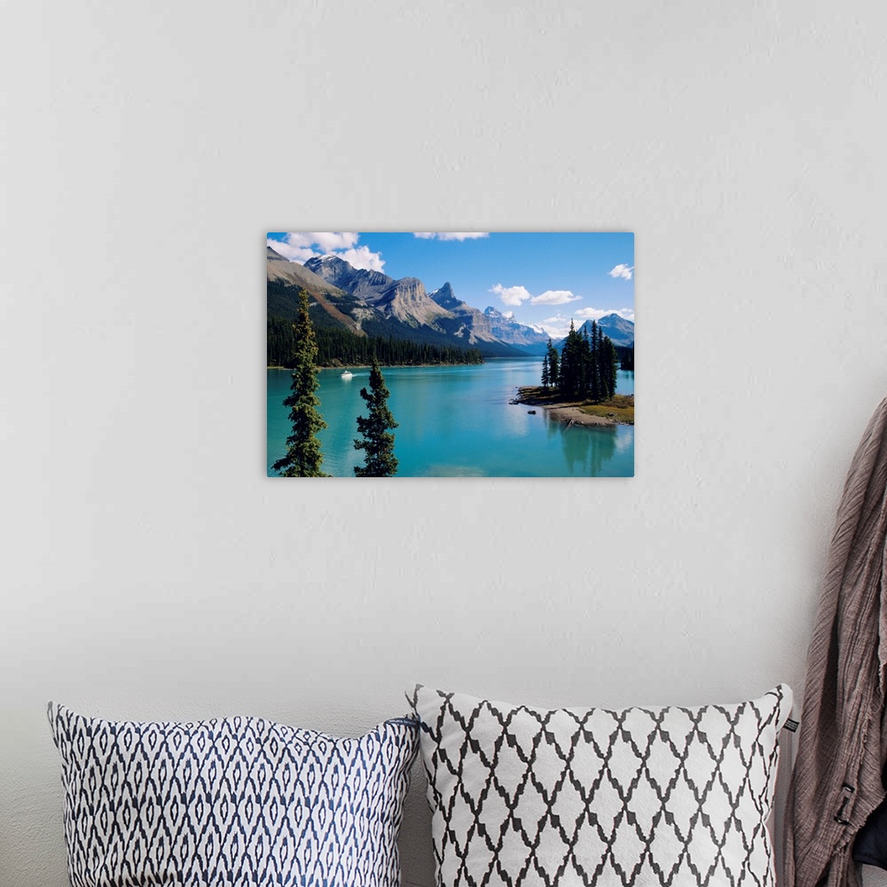 A bohemian room featuring Maligne Lake, Rocky Mountains, Alberta, Canada