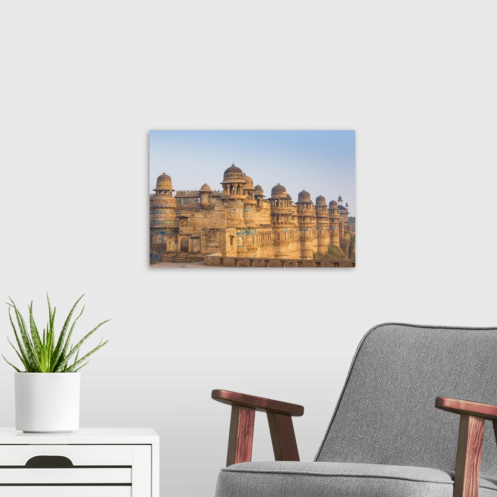 A modern room featuring Man Singh Palace, Gwalior Fort, Gwalior, Madhya Pradesh, India, Asia