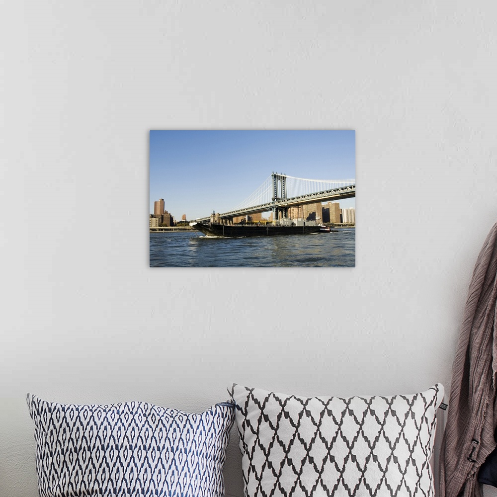 A bohemian room featuring Manhattan Bridge, New York City