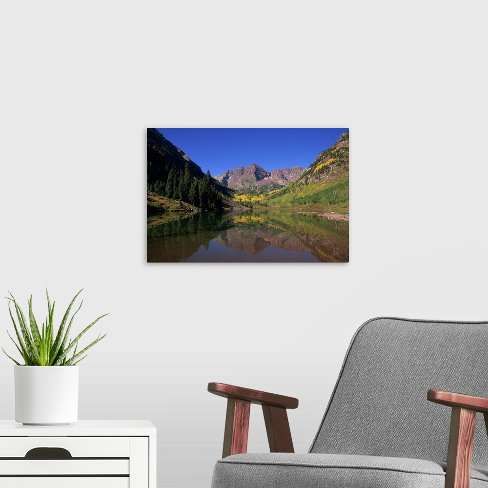 A modern room featuring Maroon Bells, Aspen, Colorado, United States of America, North America
