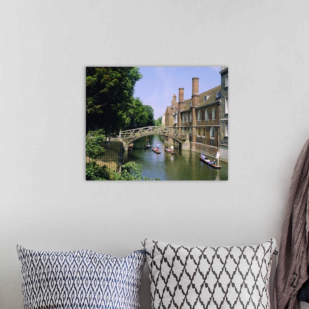 A bohemian room featuring Mathematical Bridge and Punts, Queens College, Cambridge, England