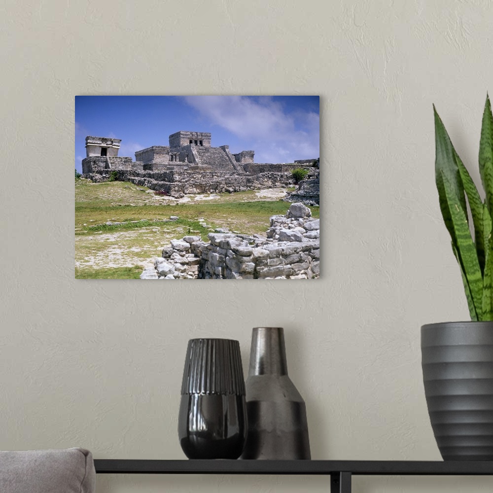 A modern room featuring Mayan archaeological site, Tulum, Yucatan, Mexico