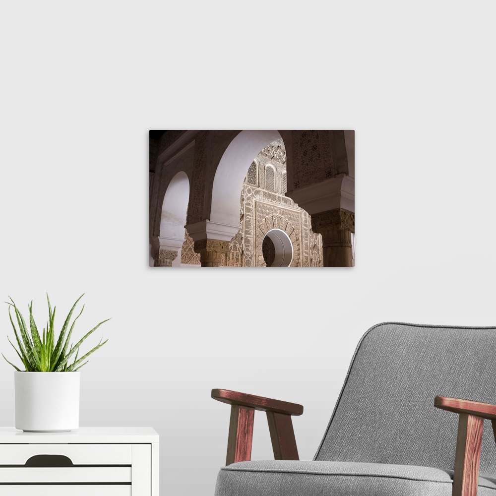 A modern room featuring Medersa Ben Youssef, Marrakech, Morocco, North Africa, Africa