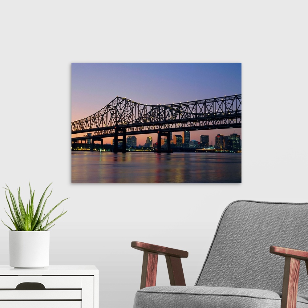 A modern room featuring Mississippi River Bridge, New Orleans, Louisiana