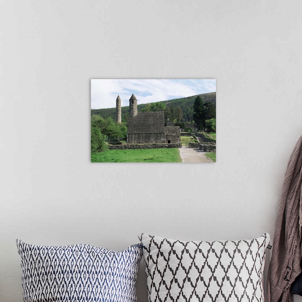 A bohemian room featuring Monastic gateway, Glendalough, Wicklow Mountains, Eire (Republic of Ireland)