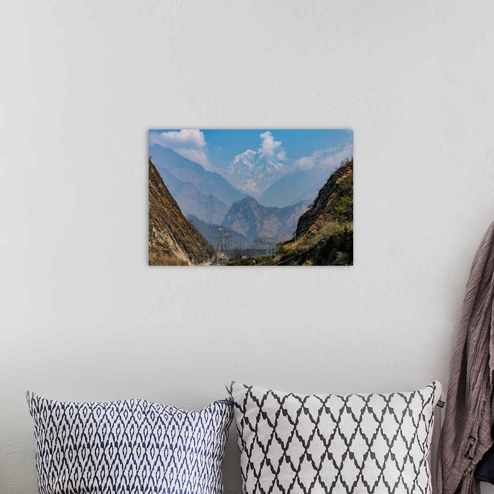 A bohemian room featuring Mount Annapurna, 8091m, Gandaki Province, Himalayas, Nepal, Asia